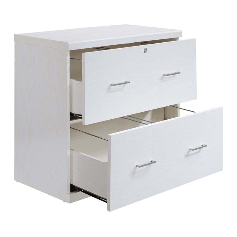 Alpine 2-Drawer Engineered Wood Lateral File with Lockdowel  in White Finish