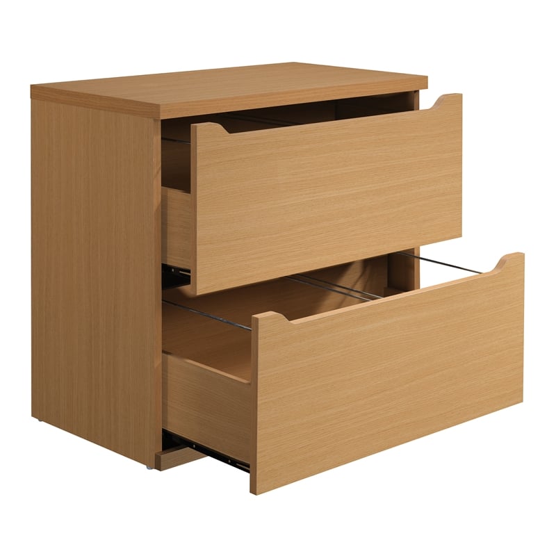 Denmark 2-Drawer Engineered Wood Lateral File with Lockdowel  in Natural Finish
