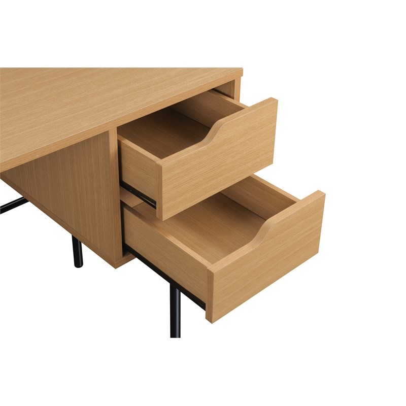 Denmark Engineered Wood Writing Desk with Lockdowel in Natural Finish