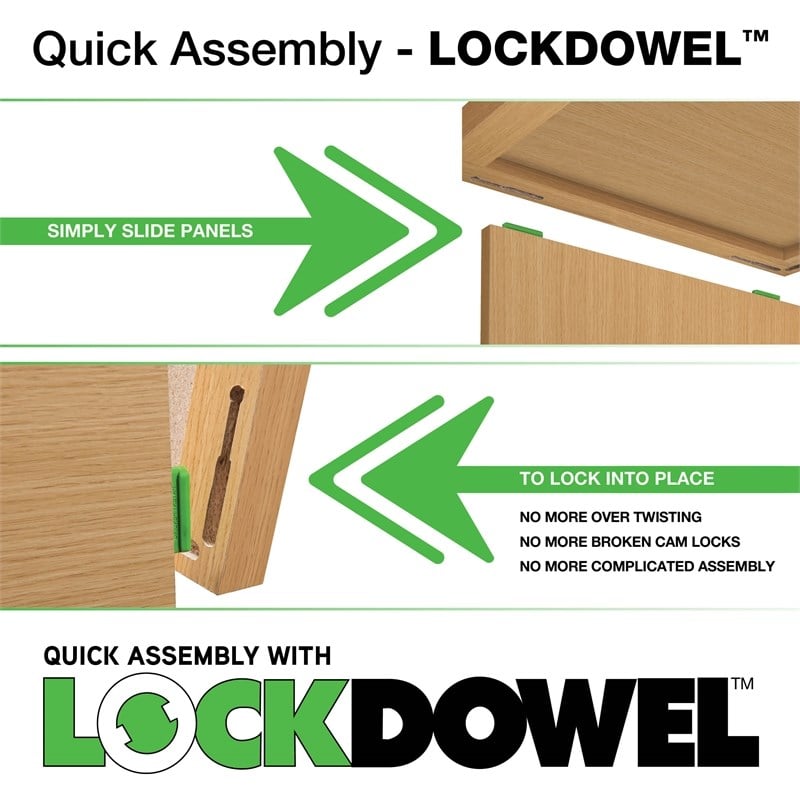 Denmark Engineered Wood Writing Desk with Lockdowel in Natural Finish