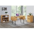 Denmark Engineered Wood Executive Desk with Power in Natural Finish