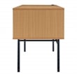 Denmark Engineered Wood Executive Desk with Power in Natural Finish