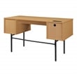 Denmark Engineered Wood Executive Desk with Power in Natural Finish