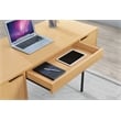 Denmark Engineered Wood Executive Desk with Power in Natural Finish