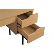 Denmark Engineered Wood Executive Desk with Power in Natural Finish