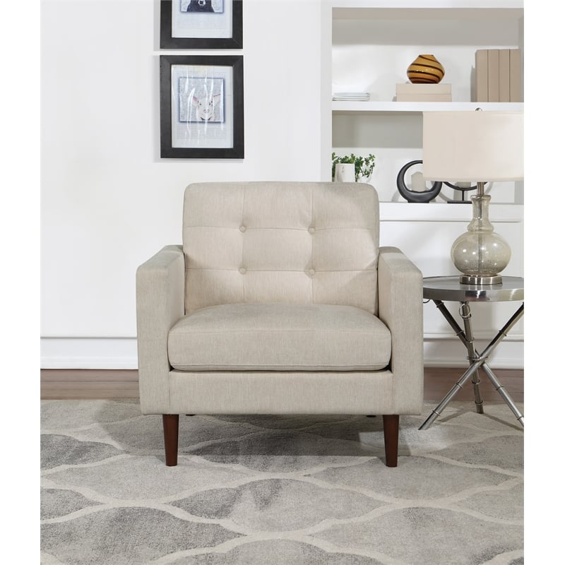 Grayburn Mid-Century Chair in Cream Fabric