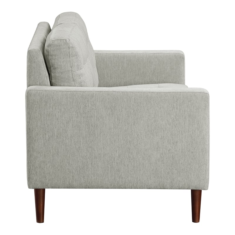 Grayburn Mid-Century 2-Cushion Loveseat in Smoke Gray Fabric