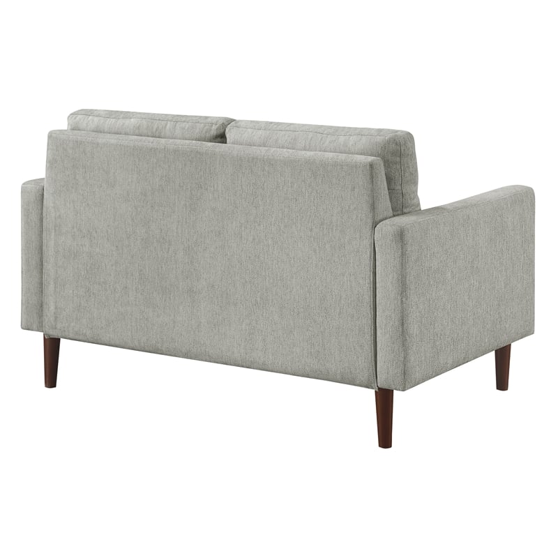 Grayburn Mid-Century 2-Cushion Loveseat in Smoke Gray Fabric