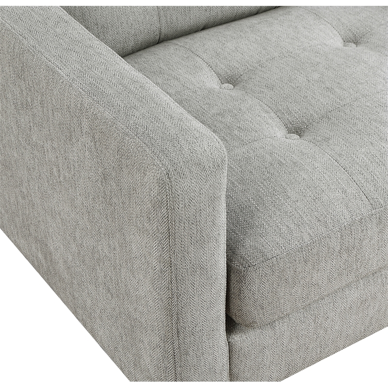 Grayburn Mid-Century 2-Cushion Loveseat in Smoke Gray Fabric