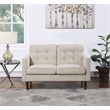 Grayburn Mid-Century 2-Cushion Loveseat in Cream Fabric