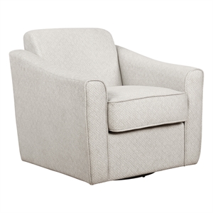 cassie assembled swivel arm chair in cement gray fabric