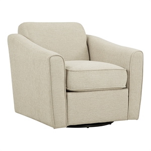 cassie assembled swivel arm chair in linen gray fabric