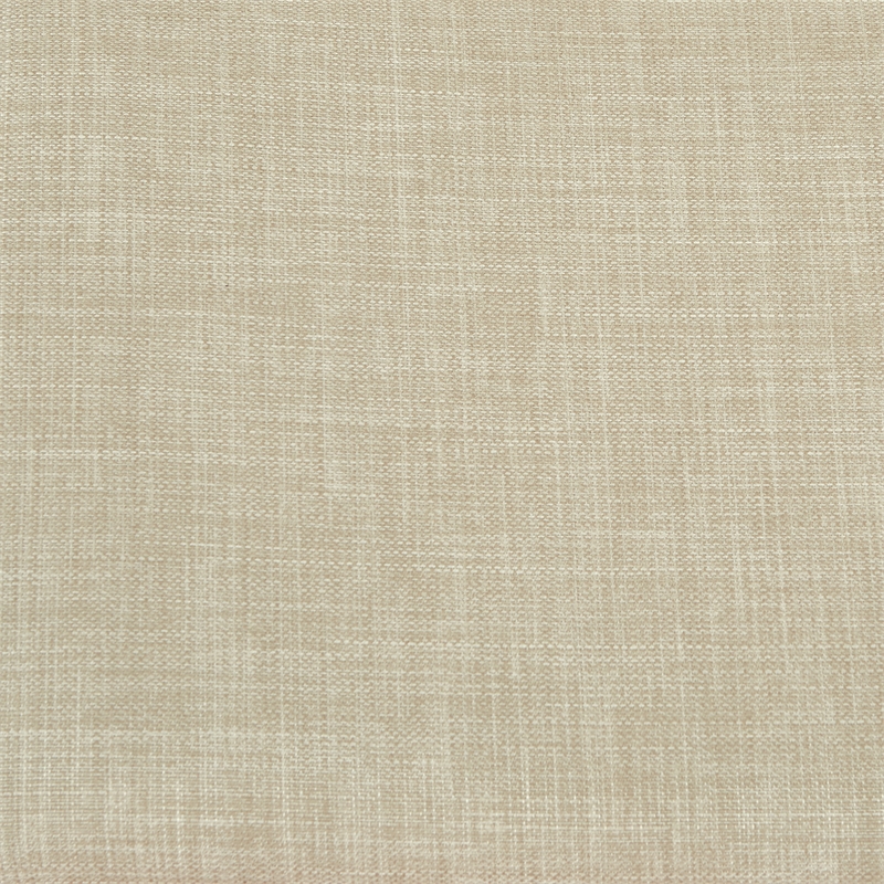 Backless Round Swivel Stool in Beige Fabric and Dark Walnut Finish