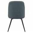 Penton Swivel Chair 2-Pack in Navy Faux Leather with Black Legs