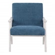 Weldon Armchair in Navy Fabric with Antique White Finished Frame