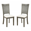 Walden Cane Back Dining Chair  with Gray Base and Linen White Fabric Seat