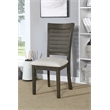 Walden Cane Back Dining Chair  with Gray Base and Linen White Fabric Seat