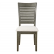 Walden Cane Back Dining Chair  with Gray Base and Linen White Fabric Seat