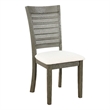 Walden Cane Back Dining Chair  with Gray Base and Linen White Fabric Seat