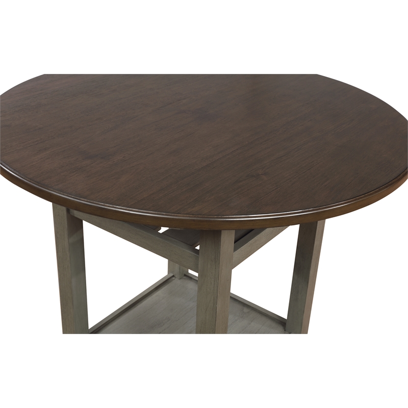 Berkley 5pc Set- Table Chairs in Slate Gray with Wood Stain Finish