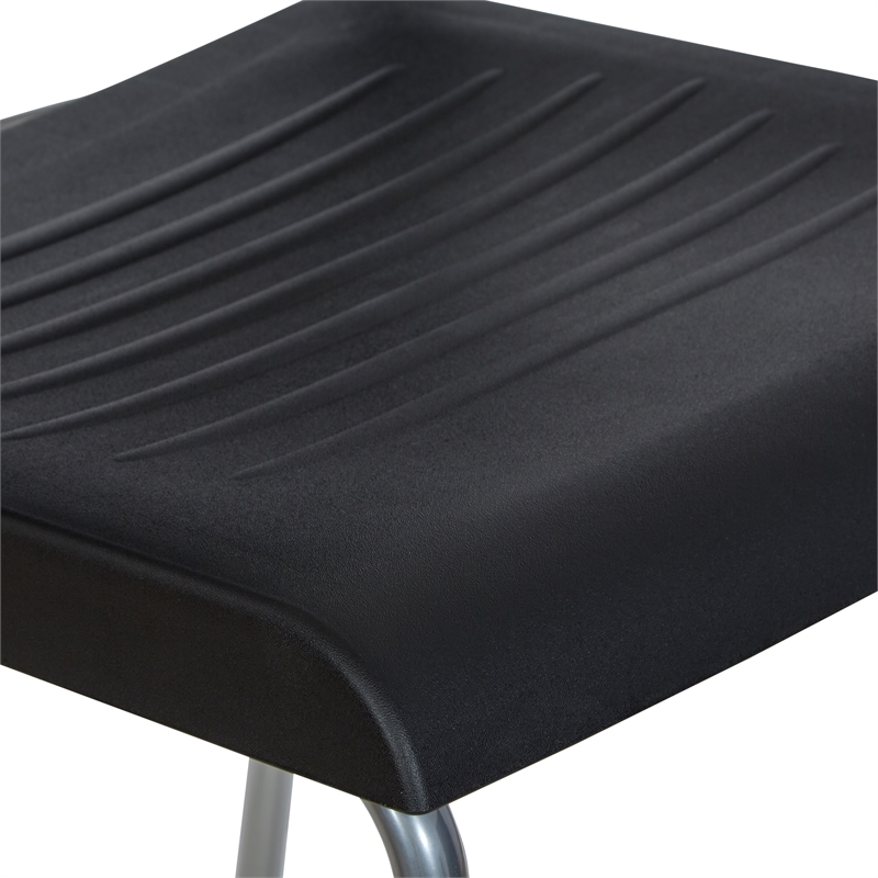 Tall Stacking and Ganging Chair with Black Plastic Seat & Back 2-Pack