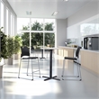 Tall Stacking and Ganging Chair with Black Plastic Seat & Back 2-Pack