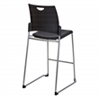 Tall Stacking and Ganging Chair with Black Plastic Seat & Back 2-Pack