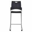Tall Stacking and Ganging Chair with Black Plastic Seat & Back 2-Pack