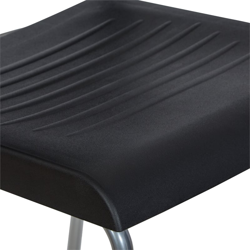 Tall Black Stacking and Ganging Chair with Plastic Seat and Back 25-Pack