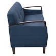 Main Street Sofa in Indigo Blue Fabric and Dark Espresso Finish Wood Accents