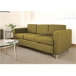 Pacific Sofa in Green Fabric with Chrome Legs