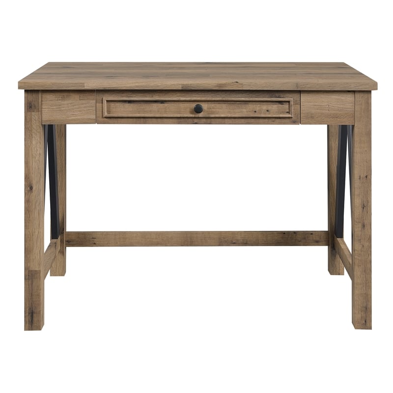 Quinton Writing Desk in Salvage Oak Engineered Wood with Drawer