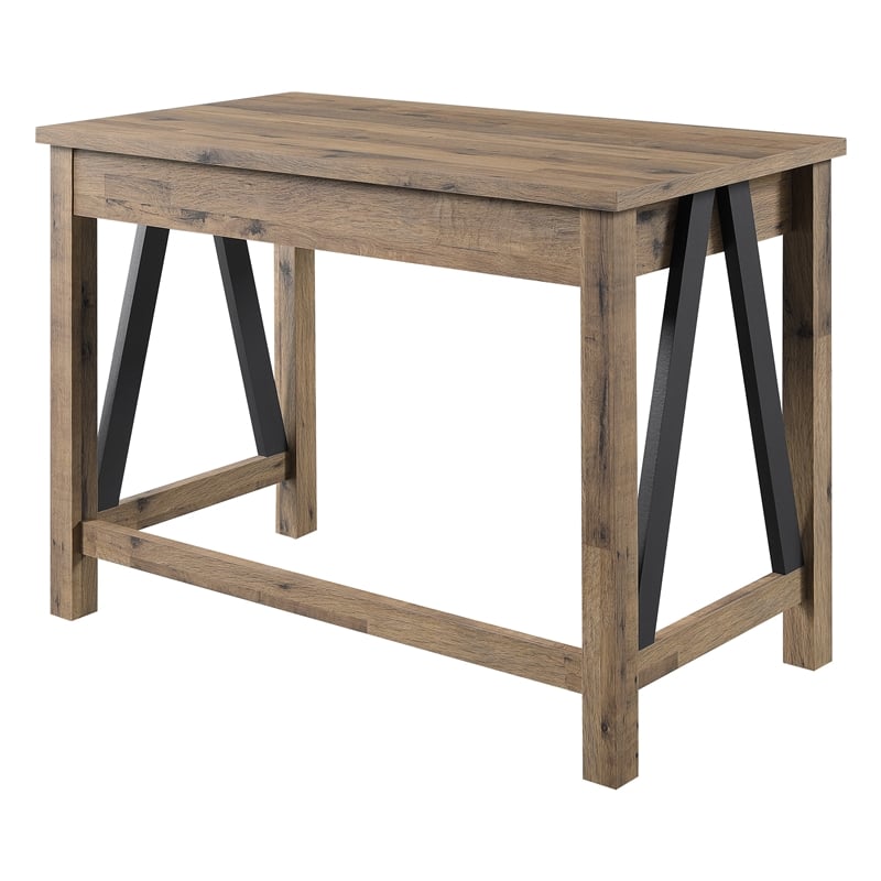 Quinton Writing Desk in Salvage Oak Engineered Wood with Drawer