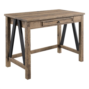 Quinton Writing Desk in Salvage Oak Engineered Wood with Drawer