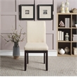 Dakota Parsons Dining Chair in Linen White Fabric