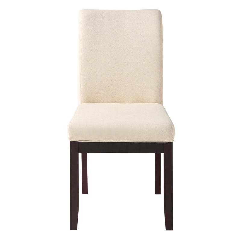 Dakota Parsons Dining Chair in Linen White Fabric