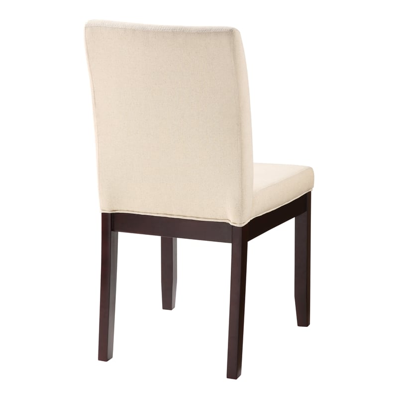 Dakota Parsons Dining Chair in Linen White Fabric