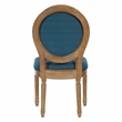Lillian Oval Back Chair in Klein Azure Blue Fabric with Brushed Frame
