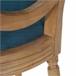 Lillian Oval Back Chair in Klein Azure Blue Fabric with Brushed Frame