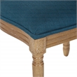 Lillian Oval Back Chair in Klein Azure Blue Fabric with Brushed Frame