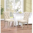 Preston Dining Chair with Antique Bronze Nailheads  in Burlap Tan Fabric