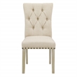 Preston Dining Chair with Antique Bronze Nailheads  in Burlap Tan Fabric