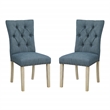 Preston Dining Chair with Antique Bronze Nailheads in Indigo Blue Fabric