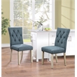 Preston Dining Chair with Antique Bronze Nailheads in Indigo Blue Fabric