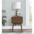 Copenhagen Wood Accent Table with Drawer in Walnut Finish