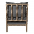 Fletcher Spindle Chair in Charcoal Fabric with Rustic Brown Finish