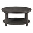 Lane Round Coffee Table with Lower Shelf in Slate Gray Wood Finish