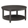 Lane Round Coffee Table with Lower Shelf in Slate Gray Wood Finish