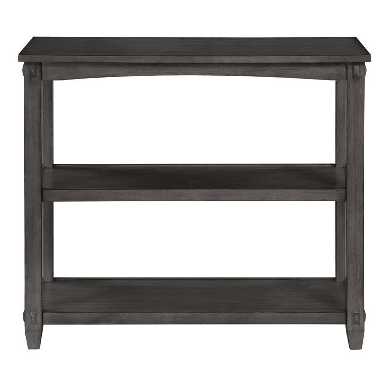 Lane 3-Shelf Console Table in Slate Gray Wood Finish