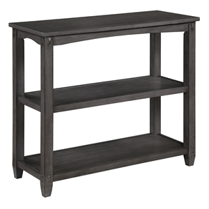 lane 3-shelf console table in slate gray wood finish